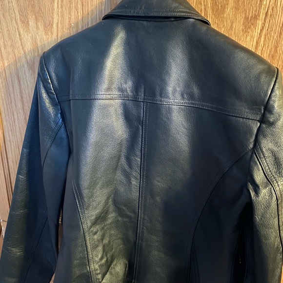 Genuine black leather jacket small - Picture 3 of 4